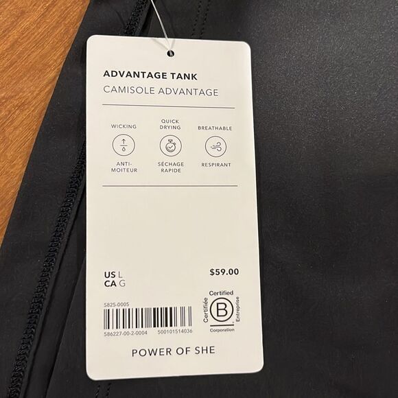 NWT Athleta Advantage Black Tank Size Large. - Picture 4 of 10